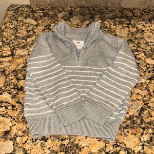 Little sleepies boys Gray and White Zip Up Sweater